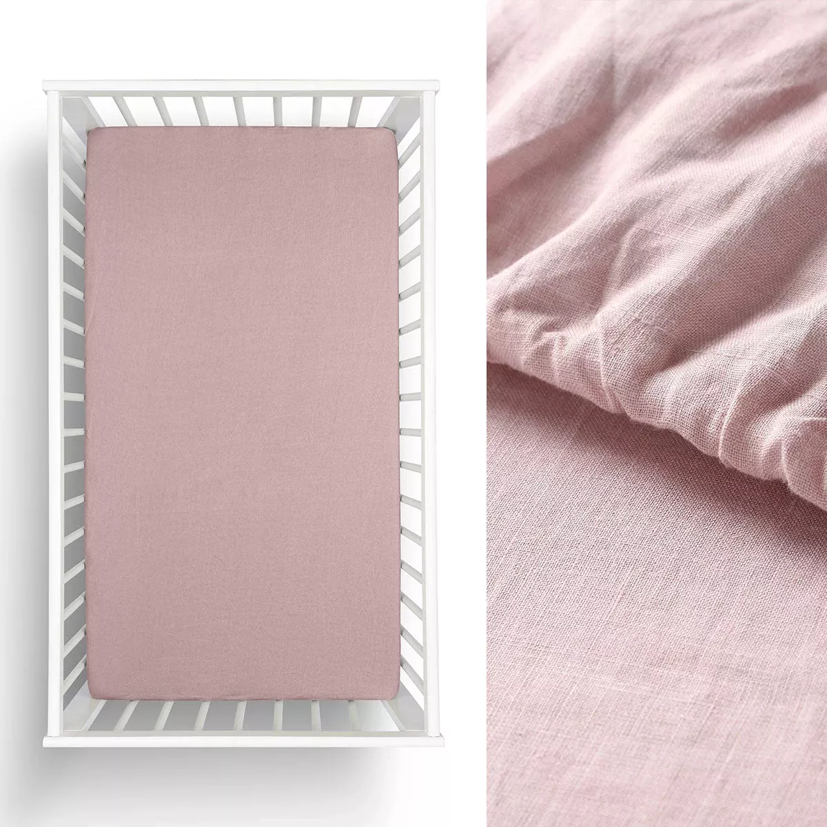 1 Pc Pale Mauve Hemp Cot Fitted Sheet
