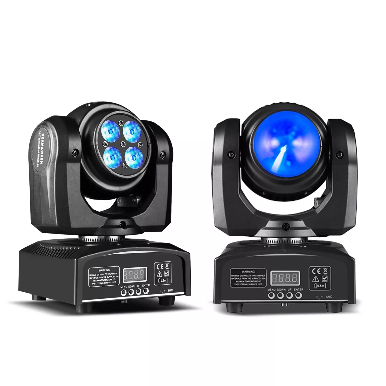 100W LED Moving Head DJ Lights 2-Sides Moving Head Wash & Beam Effect Stage Light RGBW 4-in-1 DMX Sound Active DJ Lights for Par