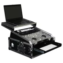 10U Top Slanted 2U Bottom Vertical Pro Combo Rack with Glide Platform