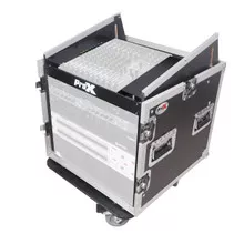 10U Vertical Rack Mount Flight Case with 10U Top for Mixer Combo Amp Rack with Caster Wheels