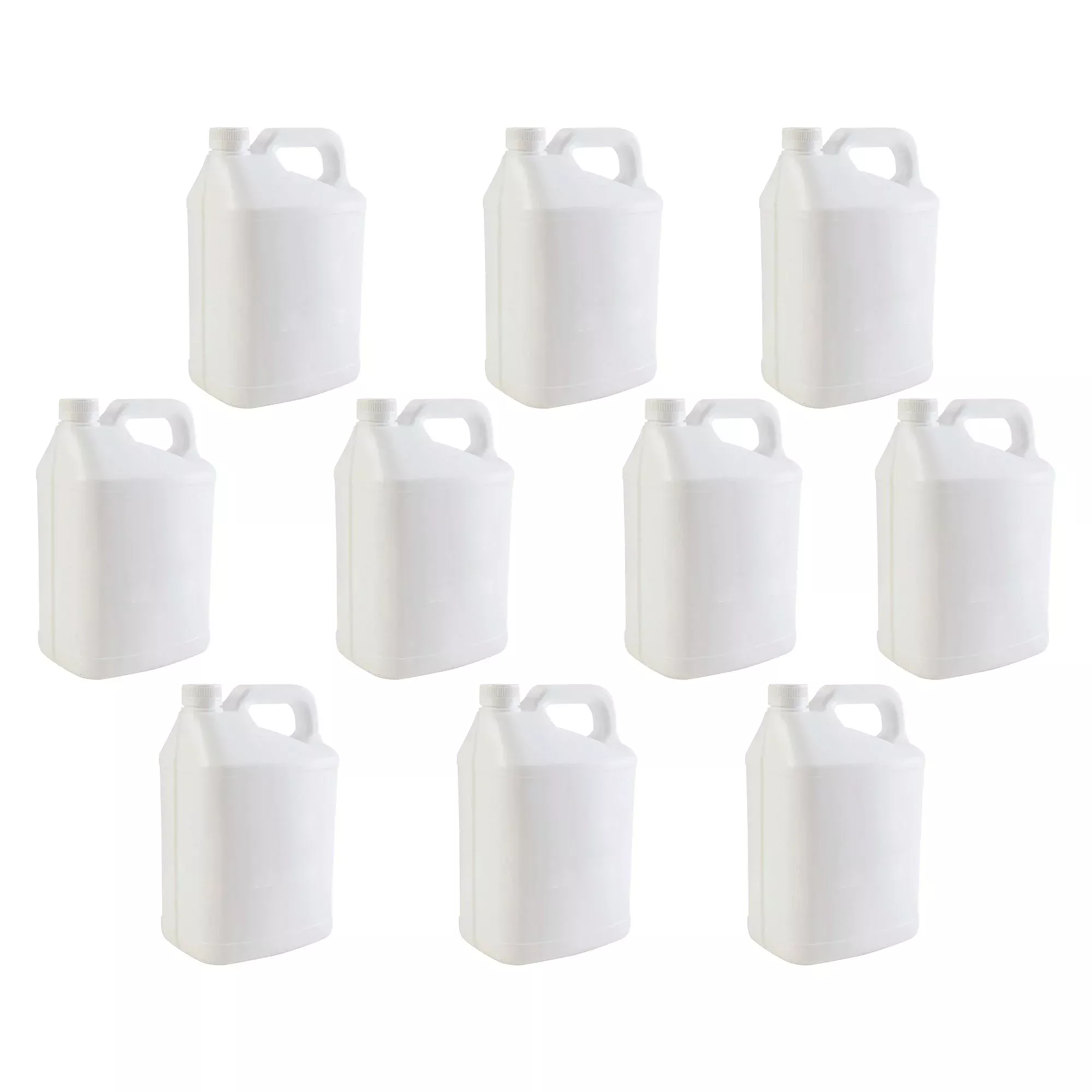 10x 5L White HDPE Plastic Bottles + Tamper Tel Caps – Dangerous Goods Jerry Can