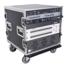 12U Vertical Amp Rack Mount Flight Case with Caster Wheels