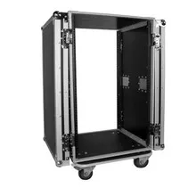 18U Space Amp Rack Mount ATA Flight Case 19 Inch Depth W-Casters