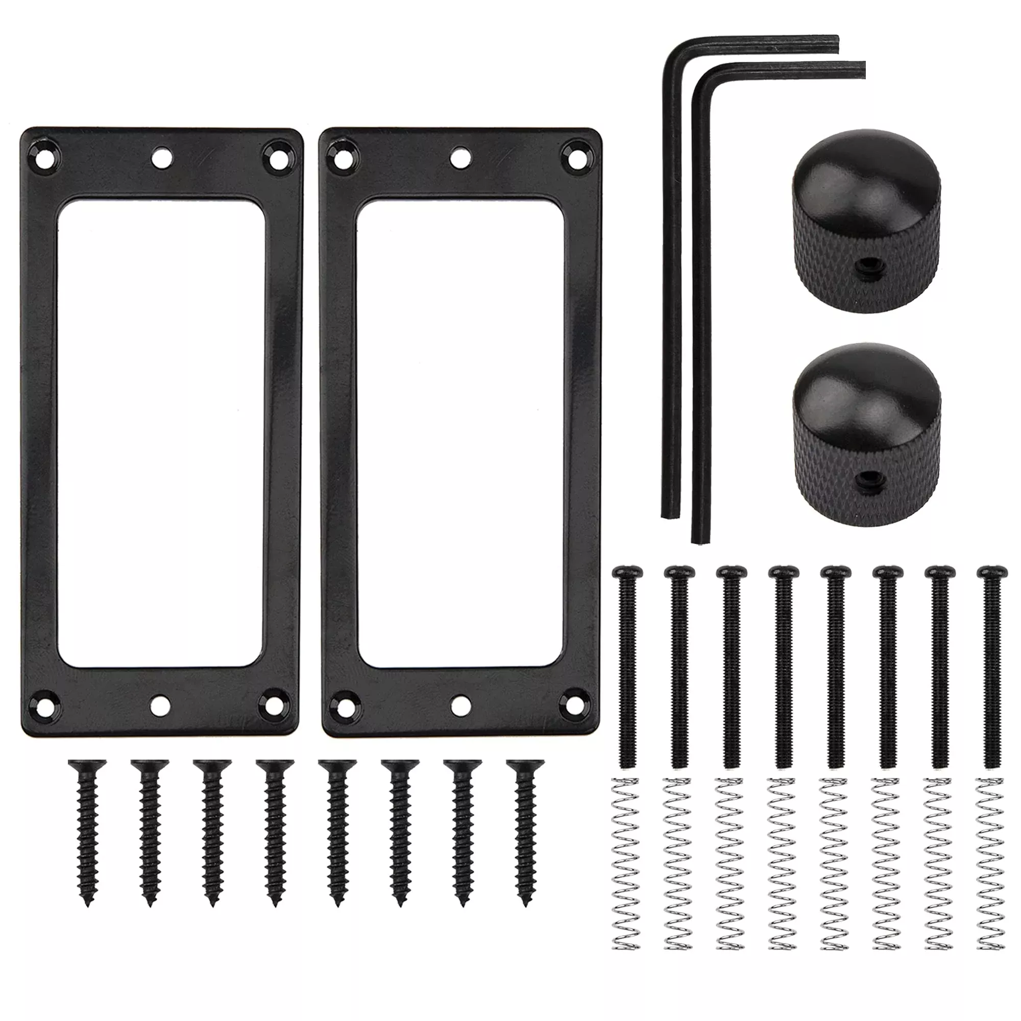 1Set Yootones Metal Flat Humbucker Cover Electric Guitar Pickup&Double Coil Pickup Frame Ring Mounting Screws Springs Suit&Elect
