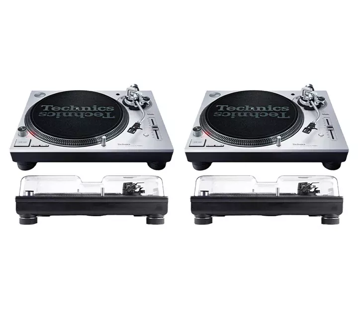2 x Technics SL-1200MK7 Direct Drive Turntable System (Silver) +2 x Decksaver Dust Cover