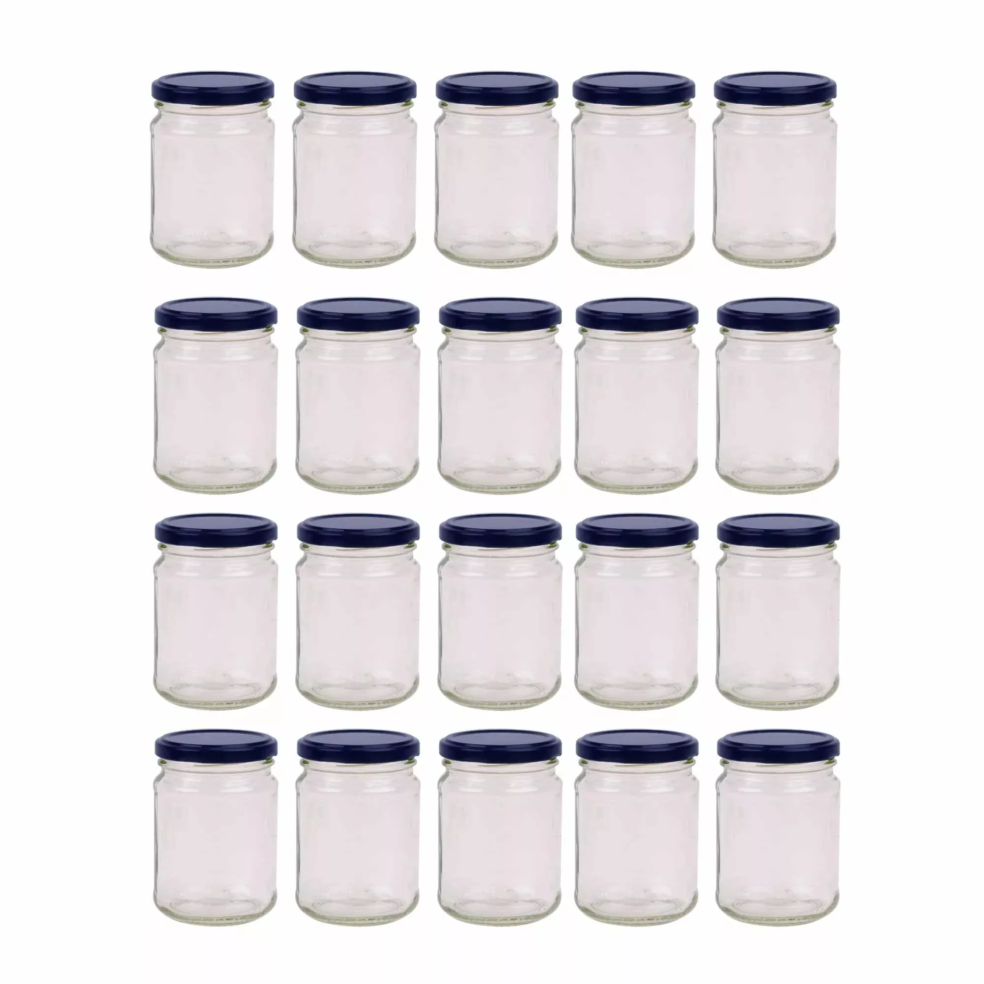 20x 150ml Flint Glass Jars + Twist Finish – Lids Round Food Storage Small Spices