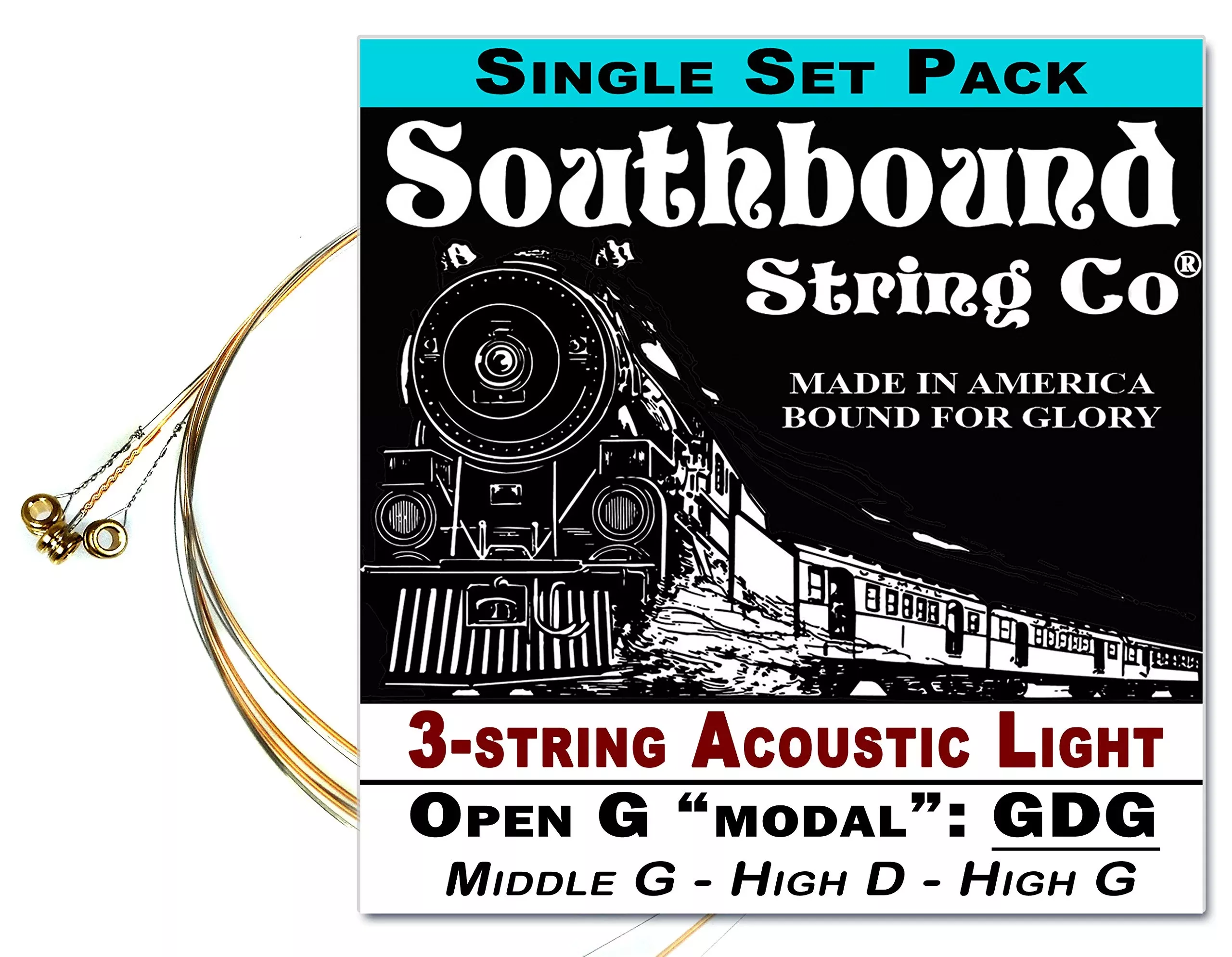 3-String Open G''GDG'' Modal/Blues String Sets - The''Folk Set'' - Middle G High D High G
