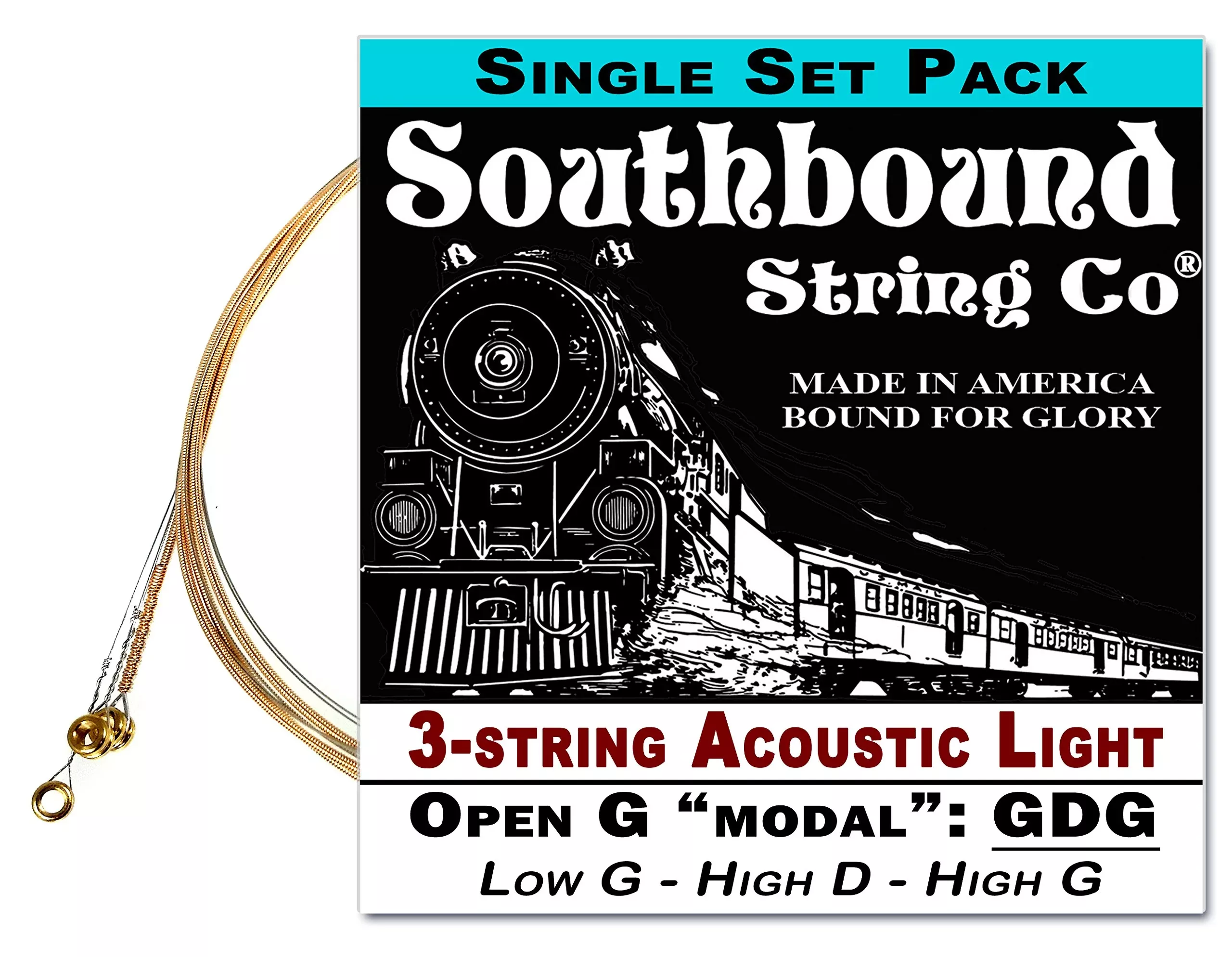 3-String Open G''GDG'' Modal/Blues String Sets - (Low G High D High G)