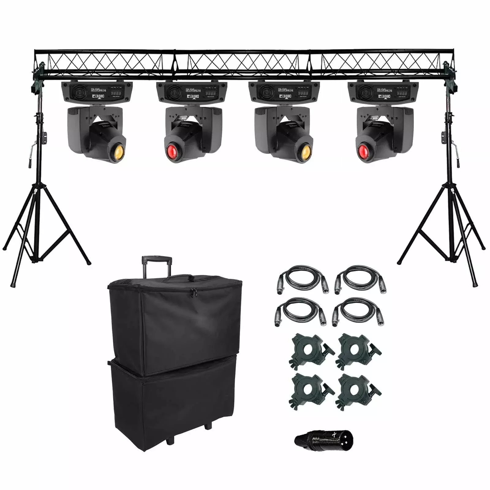(4) Chauvet DJ Intimidator Spot 155 LED Moving Heads & Truss System Package