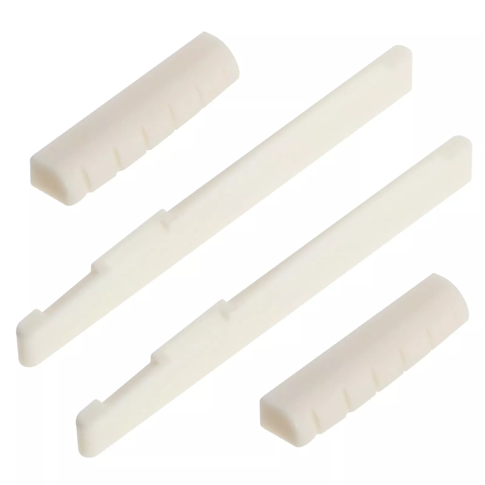 4PCS 6 String Acoustic Guitar Bone Bridge Saddle and Nut Made of Real Bone, Guitar Bridge Saddle (2 Pair)