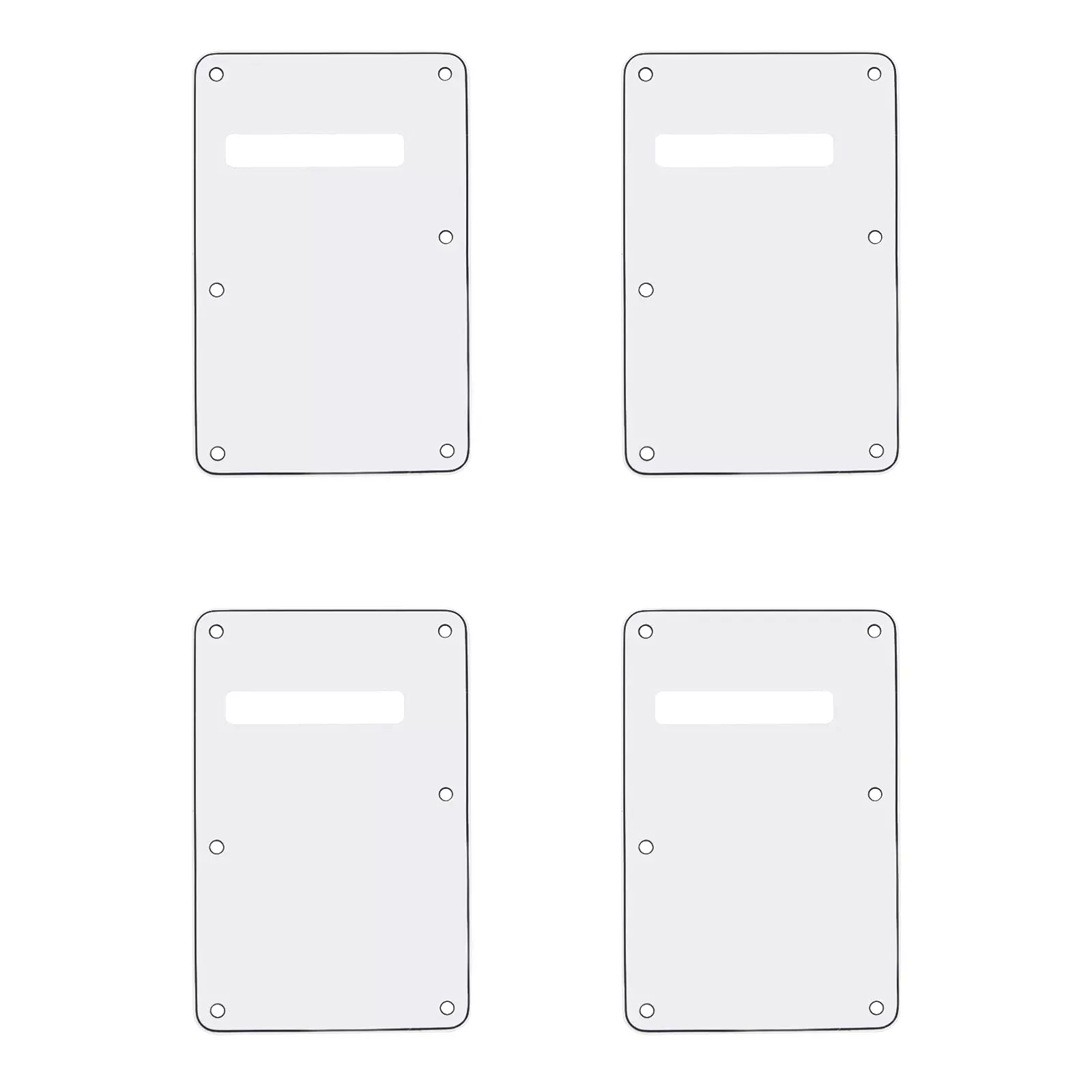 4Pcs Yootones Guitar Strat Back Plate Compatible with Fender USA/Mexican Standard Stratocaster Modern Style (3Ply White)