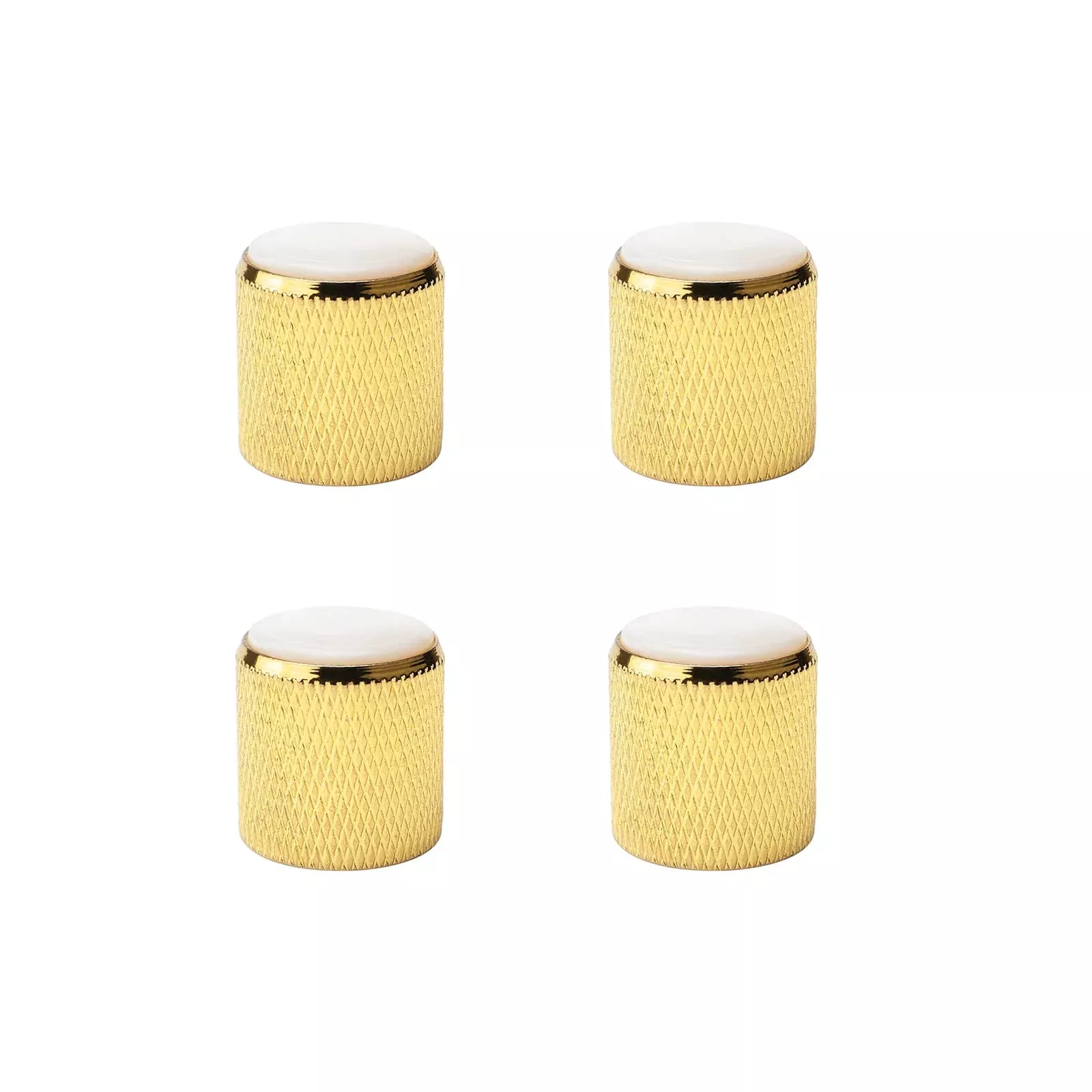 4X Metal Domed Control Volume Tone Knob Electric Guitar Knobs Pearl White Top