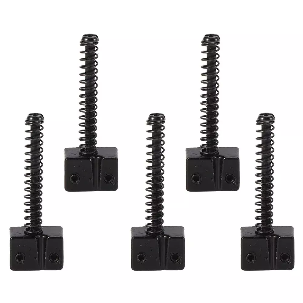 5Pcs 5 String Bass Bridge String Saddles Spring Screws for Bass Electric Guitar Kits(Black)