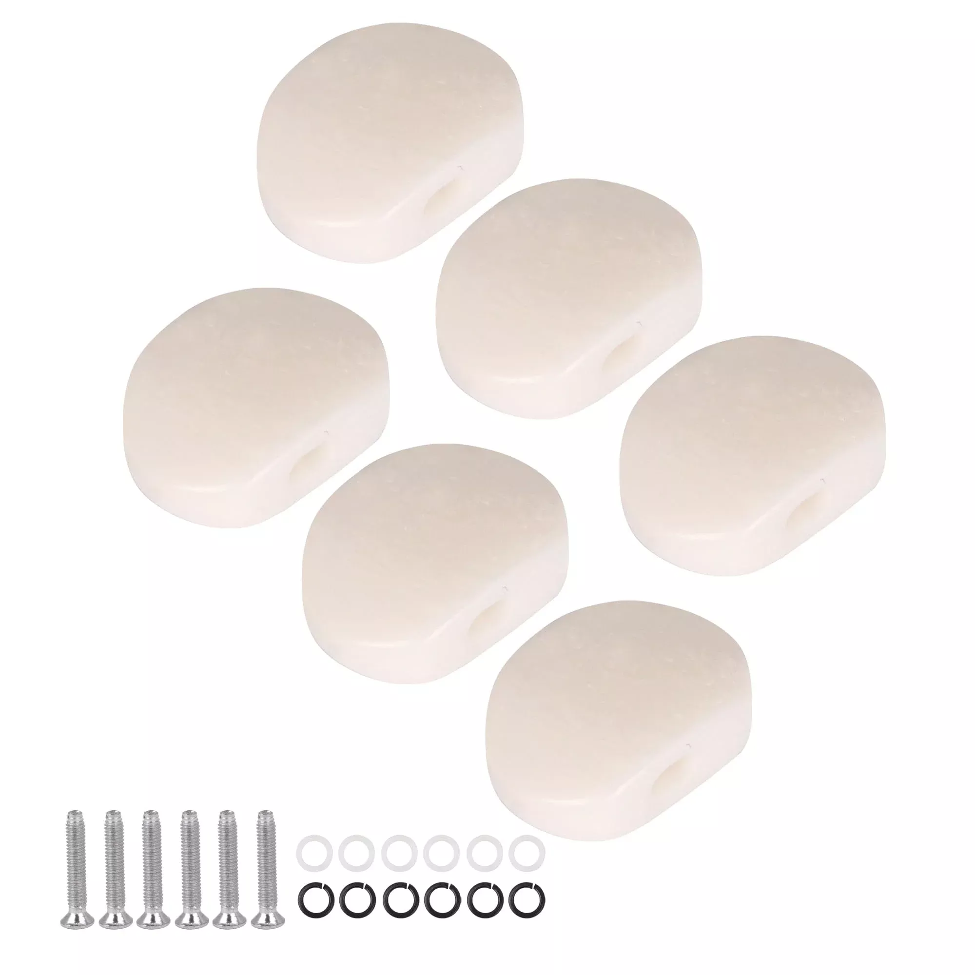 6Pcs White Guitar Tuner Acrylic Ukulele Oval Tuning Key Buttons Replacement