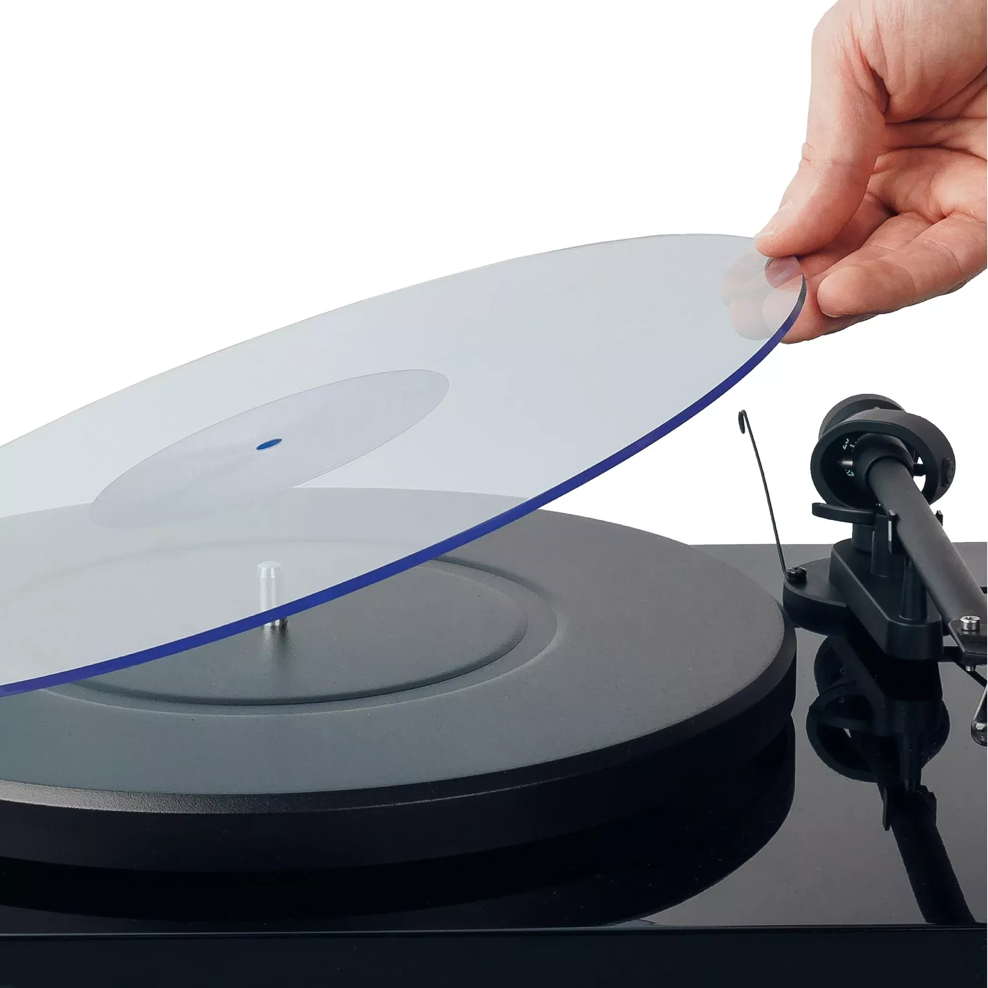 Acrylic Turntable Mat - 11.75'' BlueLit Vinyl Record Acrylic Mat - Precision Machined Acrylic Turntable Platter Mat w/Record Lab