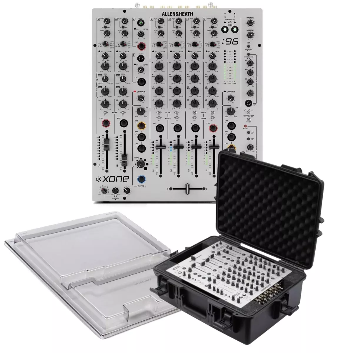 Allen & Heath XONE:96 Mixer, Odyssey Travel Case and Decksaver Bundle