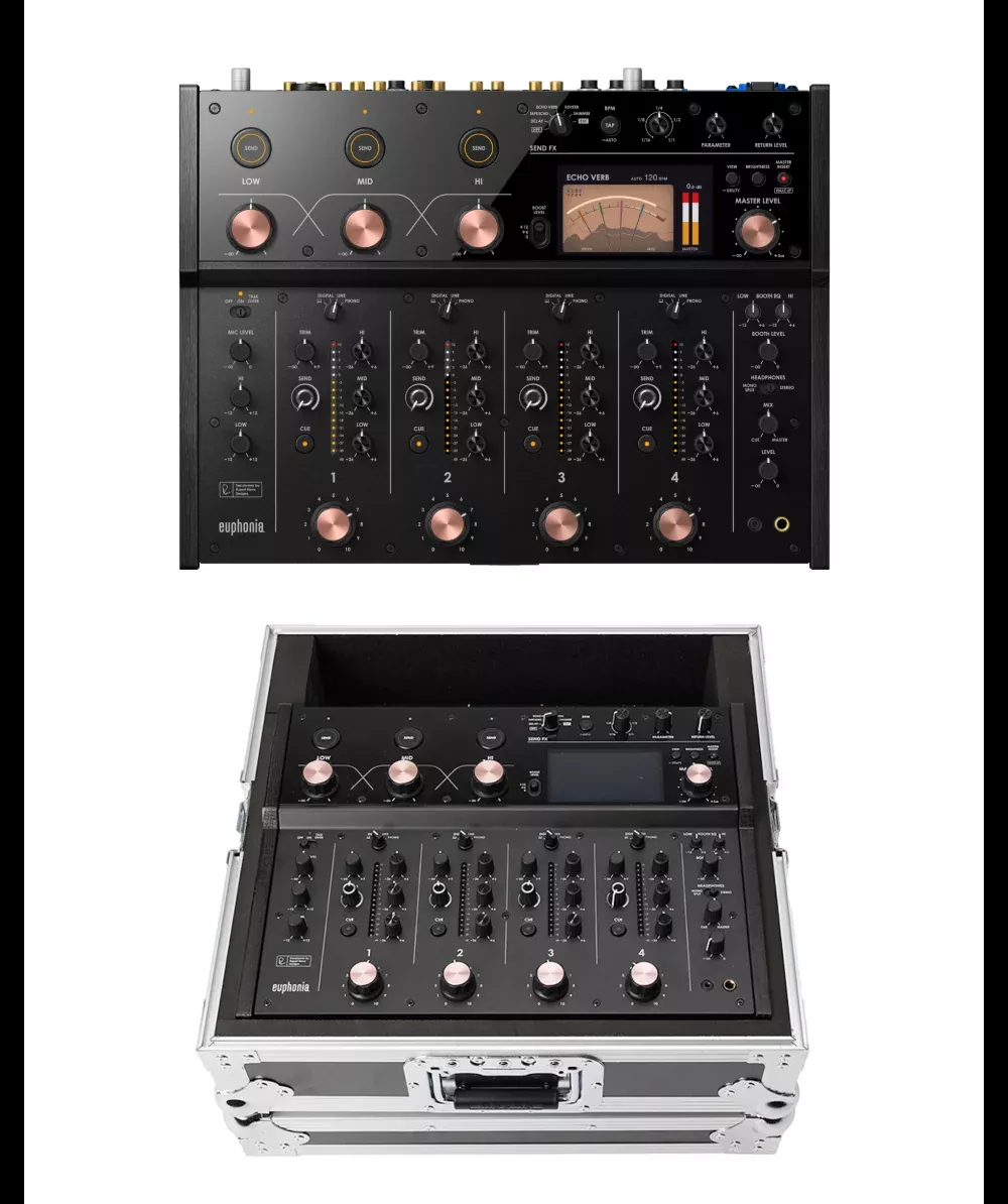 AlphaTheta Euphonia Professional Rotary Mixer + Magma MGA41036 Mixer Case