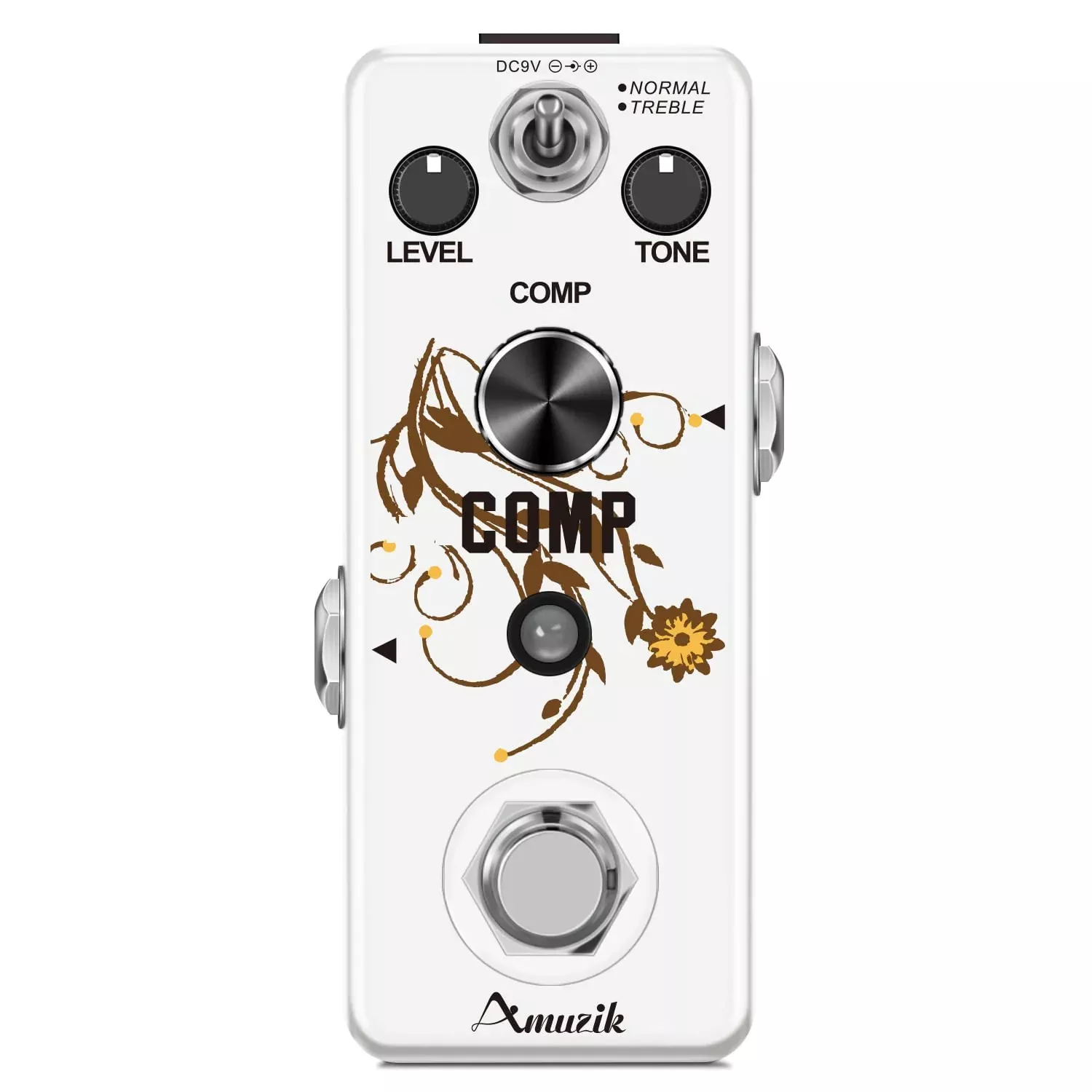 Amuzik Guitar Compressor Effect Pedal Analog Vintage Ultimate Compression 2 Modes Comp Effect Pedals for Electric Guitar True By