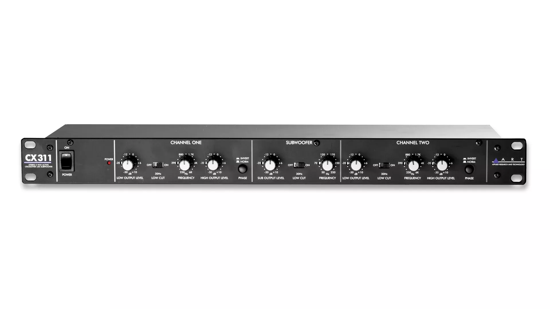 ART ProAudio CX311CE 2 WAY STEREO XOVER W/SUB OUT 230V - CX311 – 2way Crossover with Subwoofer Out