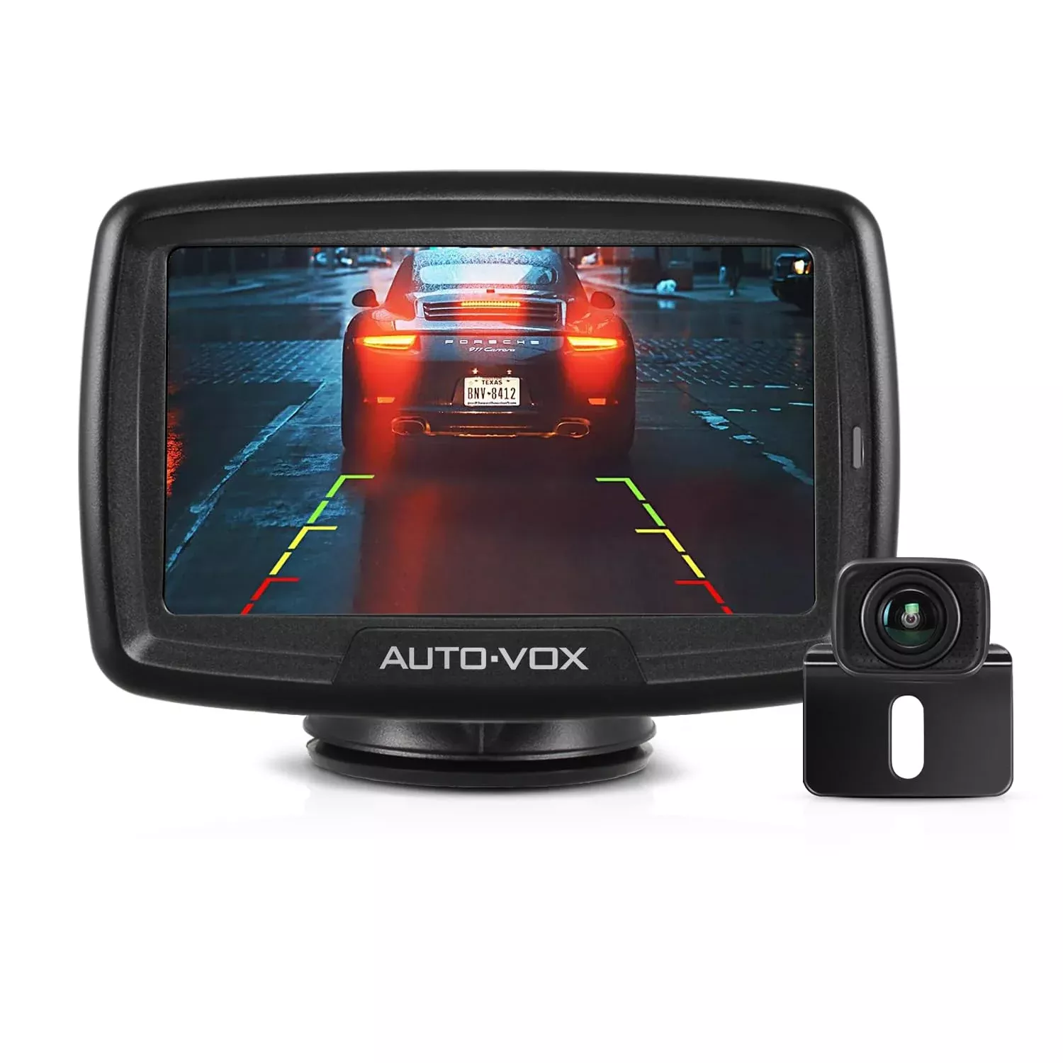 AUTO-VOX CS-2 Wireless Backup Camera with 4.3'' Car Monitor, Easy Install Stable Digital Signal Back Up Camera System, Super Nig
