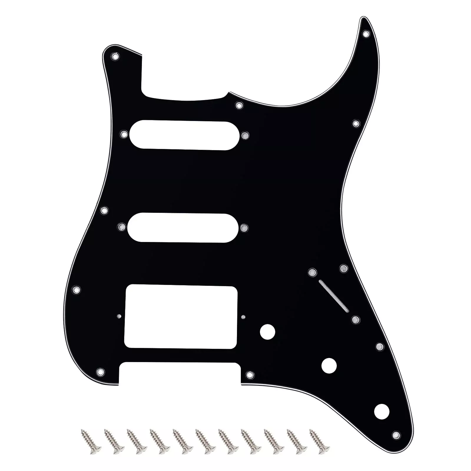 Banworks 3 Ply Strat HSS Pickguard 11-Hole Electric Guitar Pickguard SSH Scratch Plate for USA/Mexican Fender Modern Style Stand