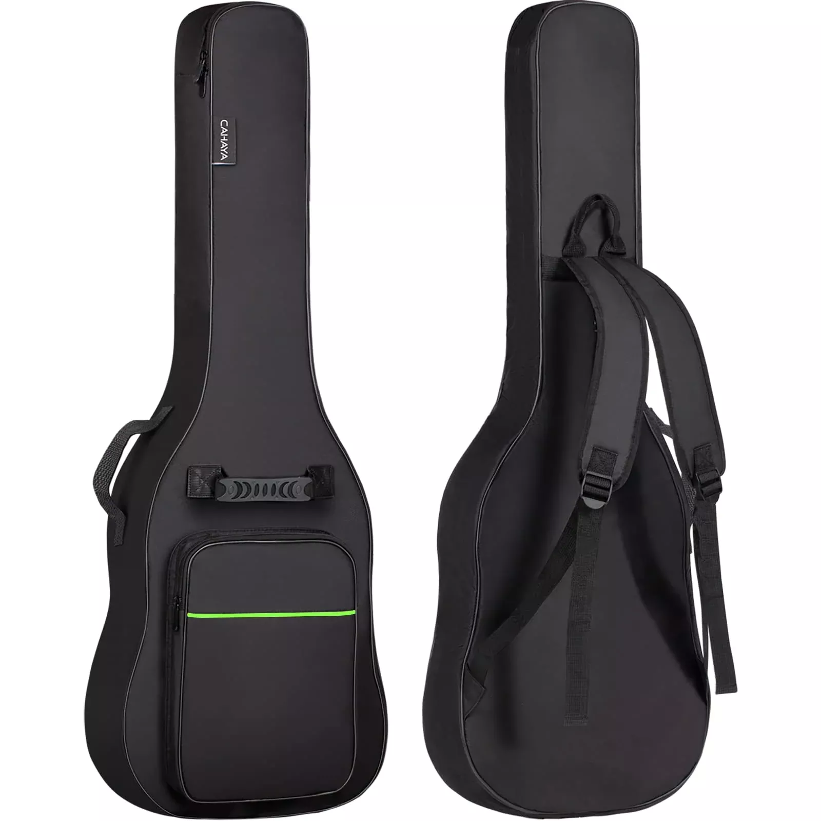 CAHAYA Electric Guitar Bag Gig Bag 0.3in Thick Padding Backpack Soft Electric Guitar Case Green CY0293