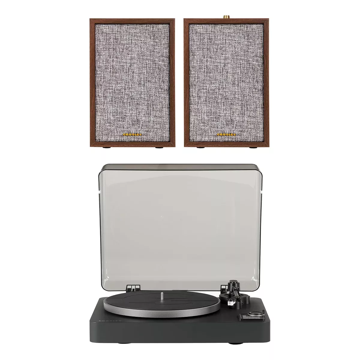 Crosley C300A-BK Turntable + Crosley S200A-WA
