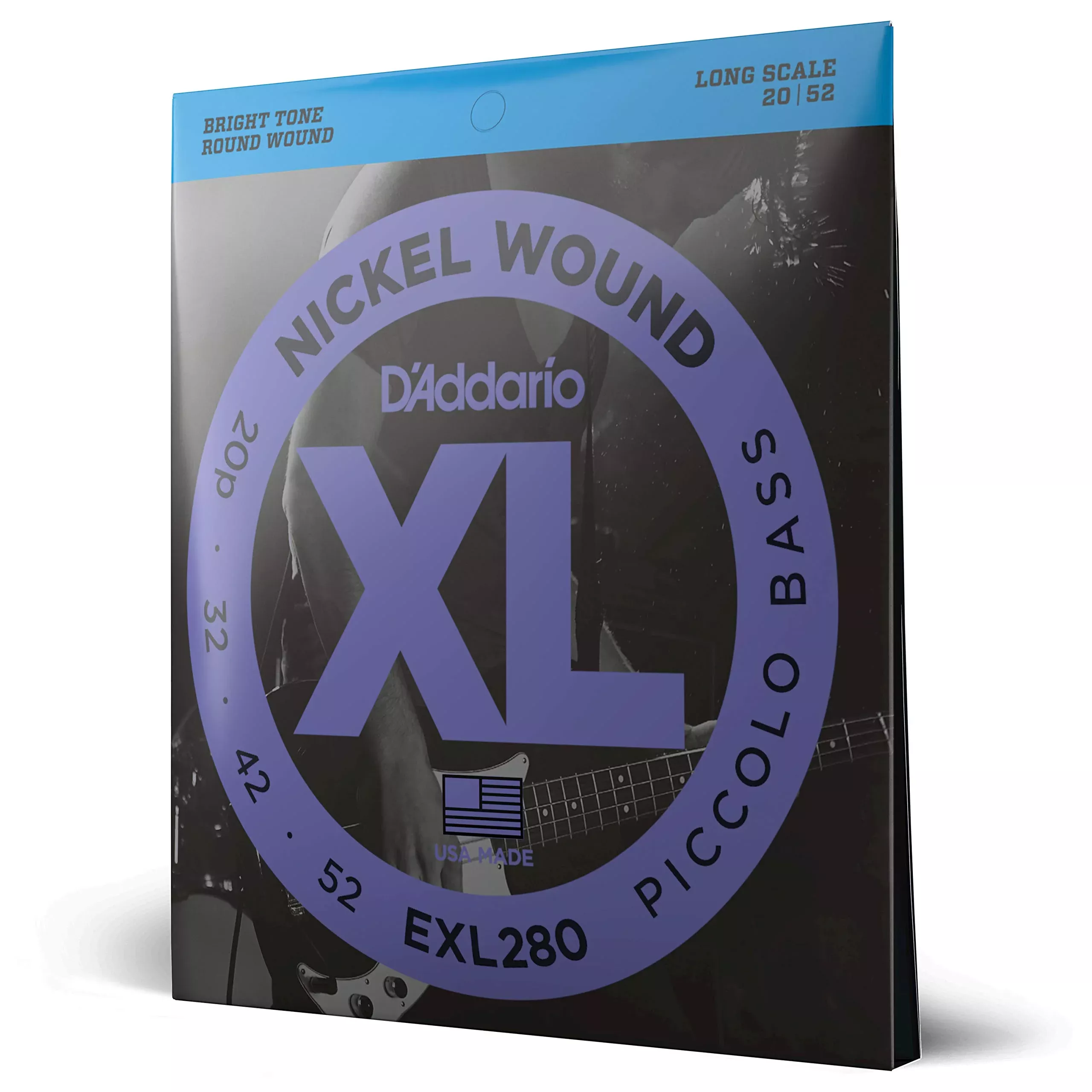 D'Addario Bass Guitar Strings - XL Nickel Bass Strings - EXL280 - Perfect Intonation, Consistent Feel, Powerful Durability - For