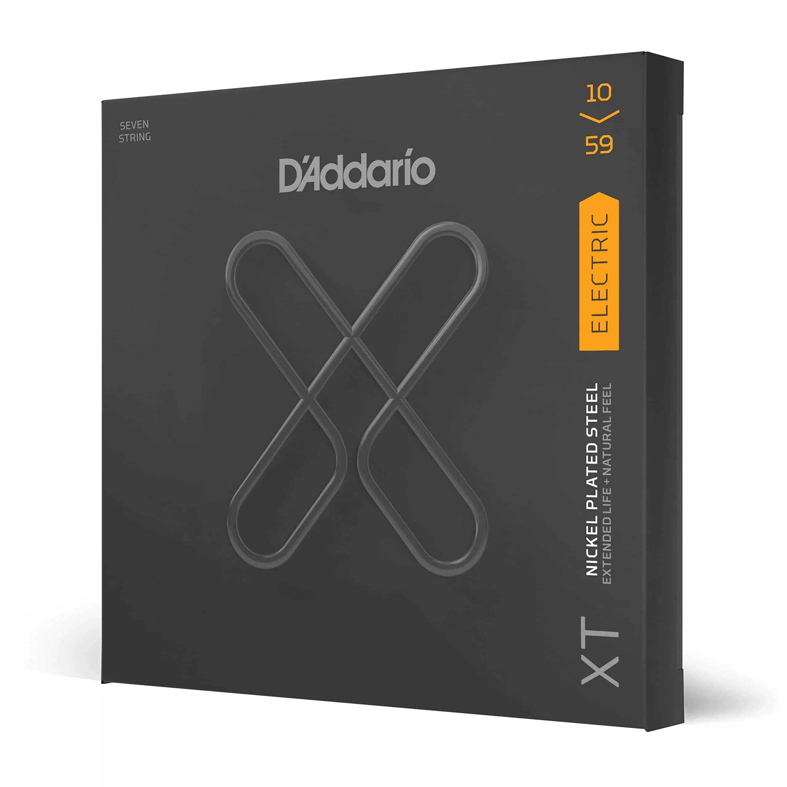 D'Addario Electric Guitar Strings, XT Nickel Coated, XTE1059, Regular Light Gauge 10-59, 7-String Set, Pack of 1