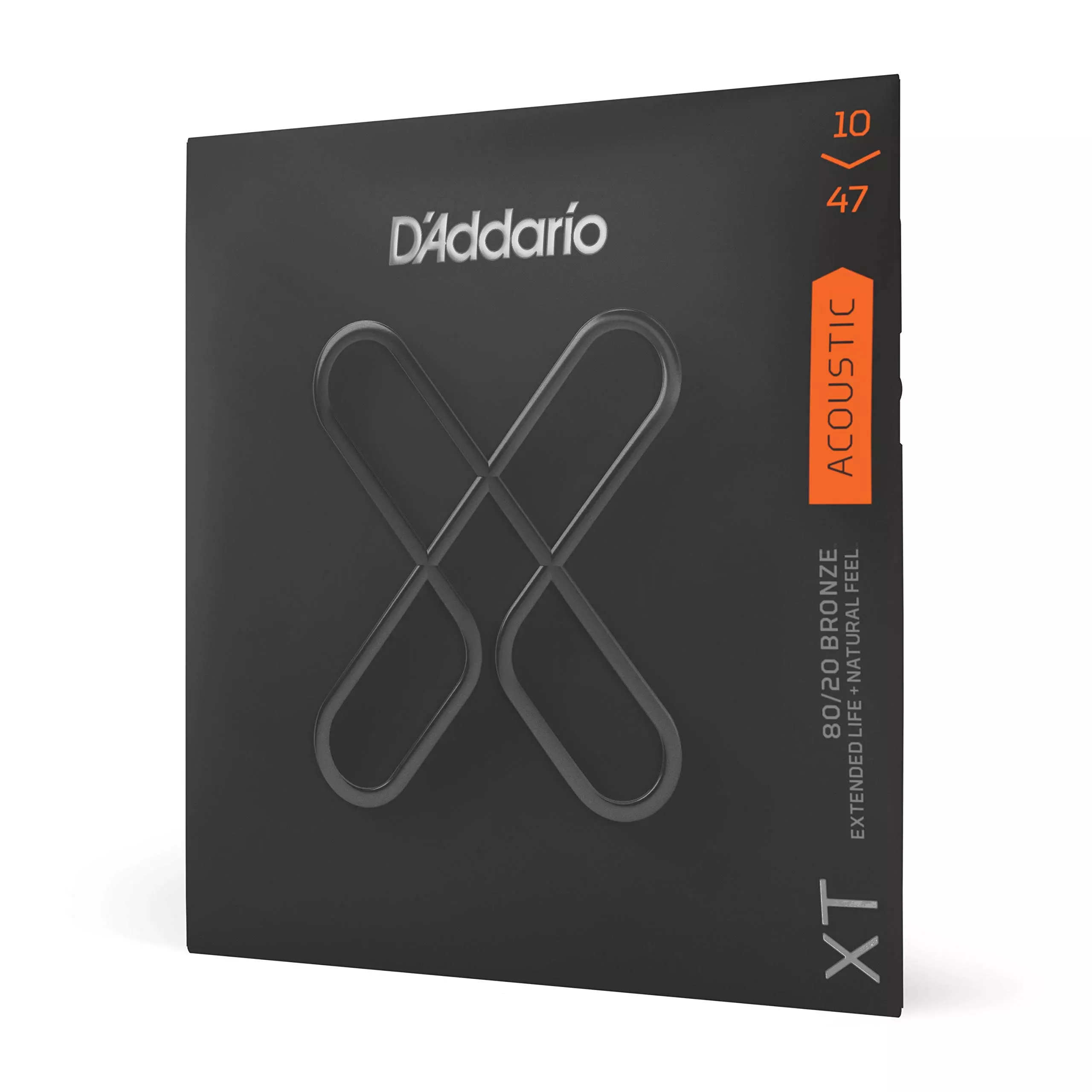 D'Addario Guitar Strings - XT 80/20 Bronze Coated Acoustic Guitar Strings - XTABR1047-12 - Extended String Life with Natural Ton