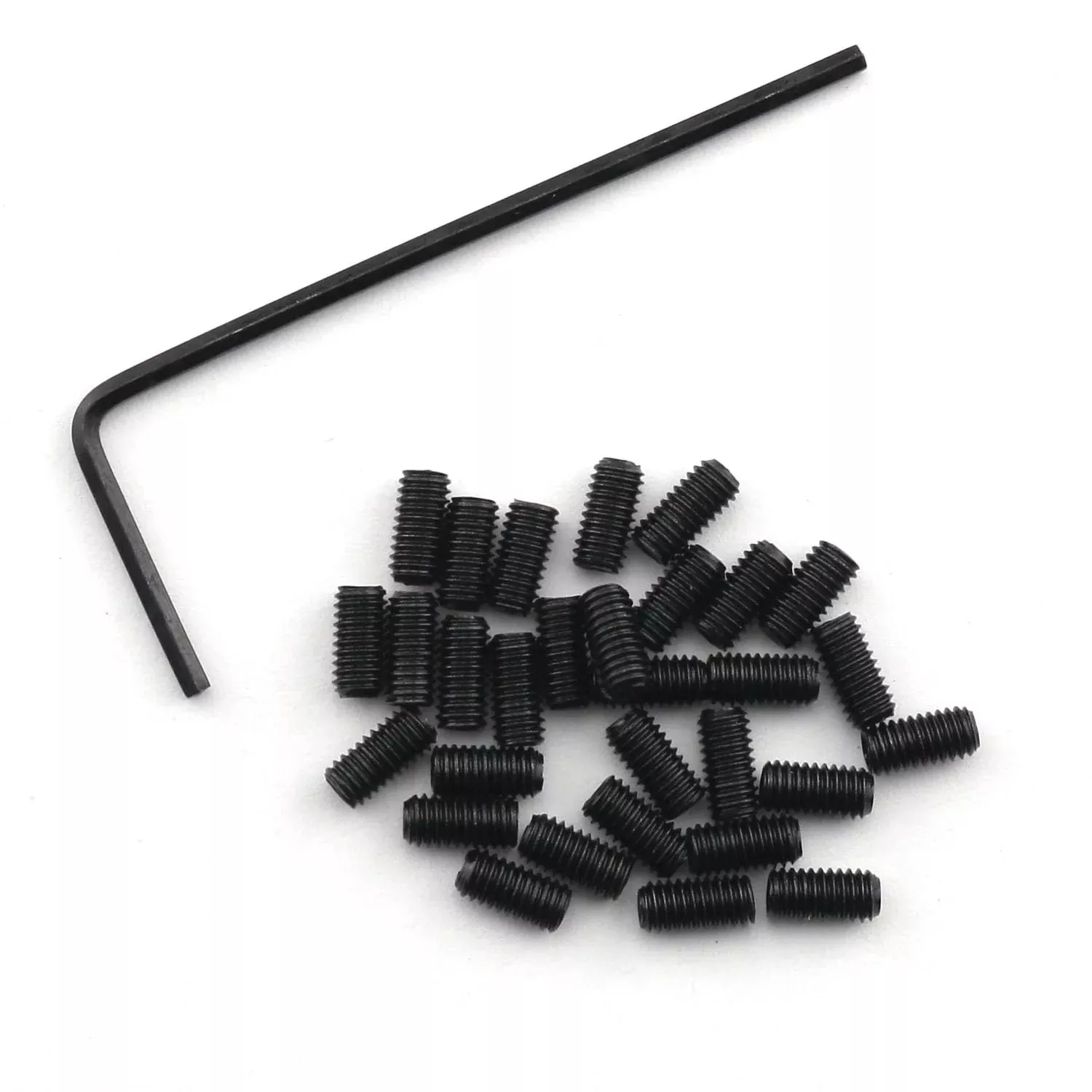 DGBRSM 30PCS M3x6 Metric Black Guitar Bridge Saddle Height Adjustment Screws Stainless Steel Guitar Bridge Saddle Height Adjustm