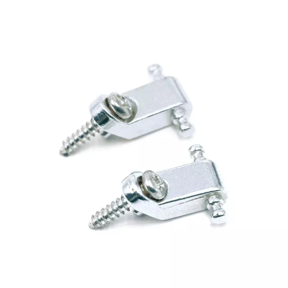 DISENS Guitar String Tree with Mounting Screws Metal String Retainer Guides for Electric Guitar Hardware Pack of 2 Chrome