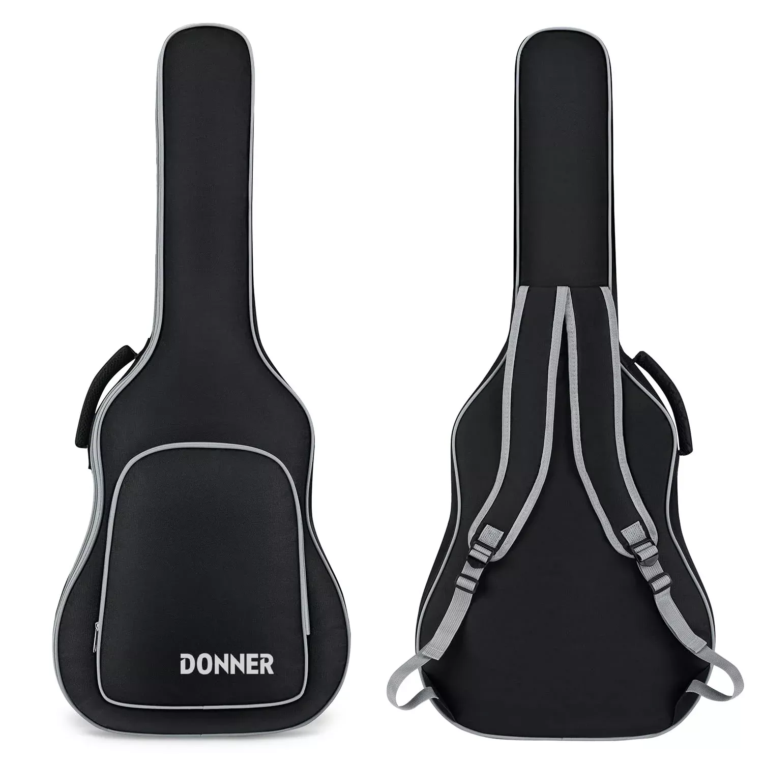 Donner 40 41 Inch Acoustic Guitar Case, 5 mm Thick Padding Sponge 600D Ripstop Waterproof Nylon Soft Acoustic Guitar Bag with Du
