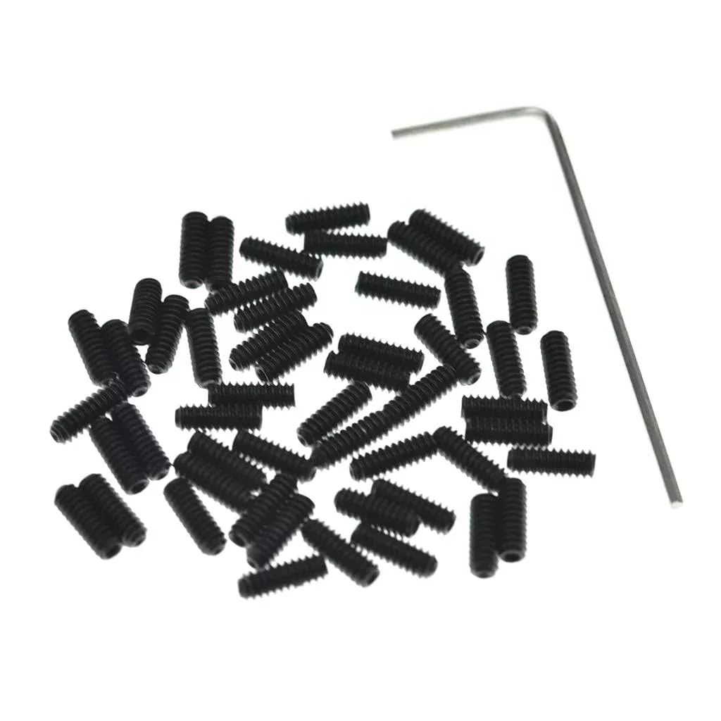 Dopro 100-Pack US #4-40 x5/16'' Black Guitar Bridge Saddle Height Adjustment Screws