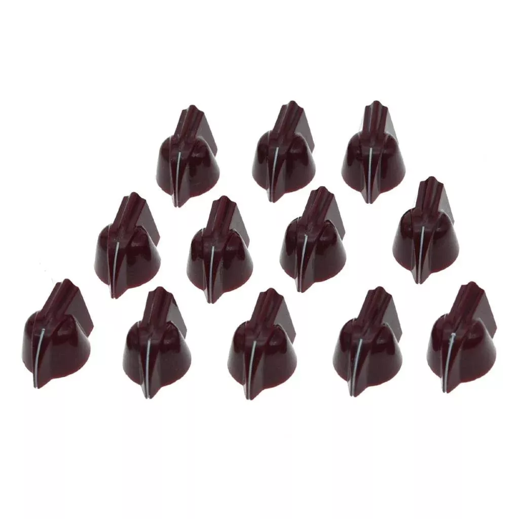 Dopro 12-Pack 1/4'' Universal Vintage Raised Mini Chicken Head Knobs Small Size Guitar Bass Potentiometer Knobs Amplifier Knob E