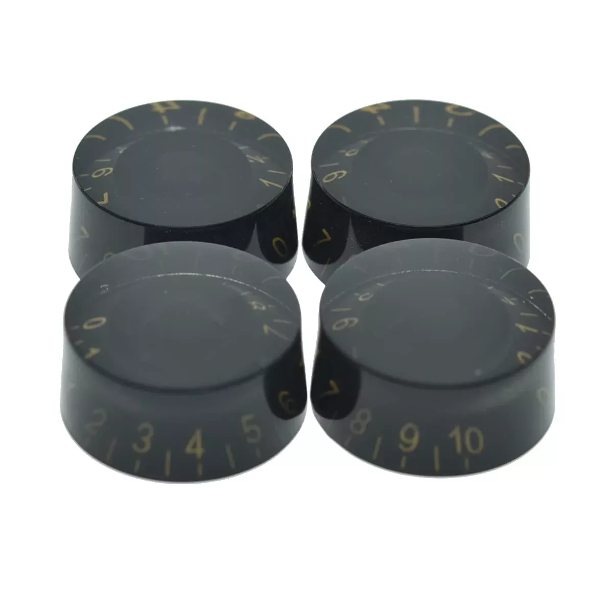 Dopro 4pcs Black with Gold Number Guitar Speed Dial Knobs Control Knob fits LP Guitar