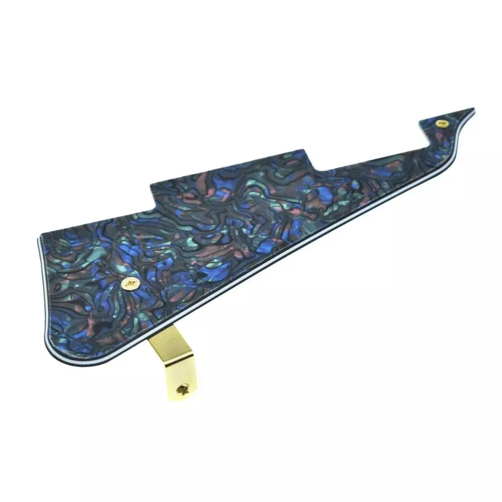 Dopro LP Guitar Pickguard and LP Stainless Steel Bracket with Gold Steel Mounting Screws for USA Les Paul Abalone Pearl