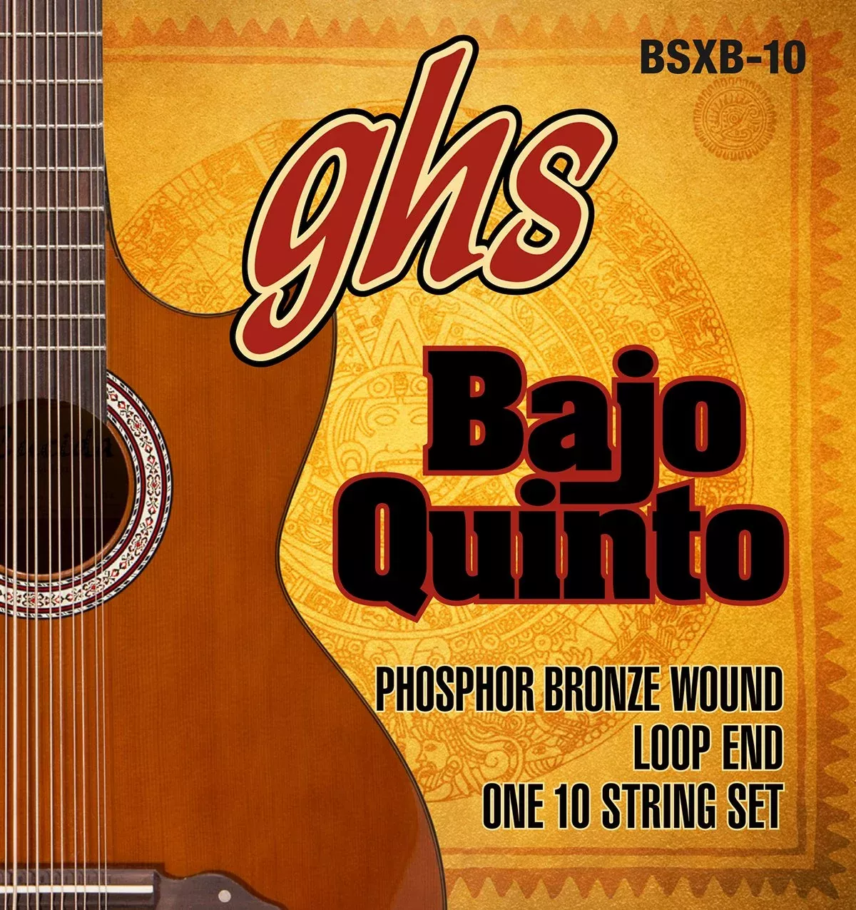 GHS Strings BSXB-10 PHOSPHOR BRONZE BAJO QUINTO Strings, Loop End