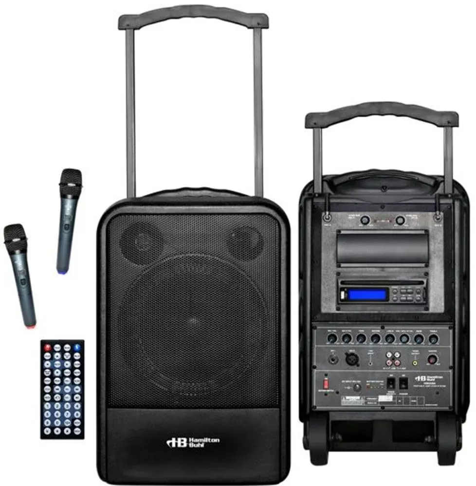 Hamilton Buhl Venu100A PA System; Features DVD/CD/MP3 Player; Bluetooth Enabled; 60W Power Output; 10'' Woofer Speaker; AC Adapt