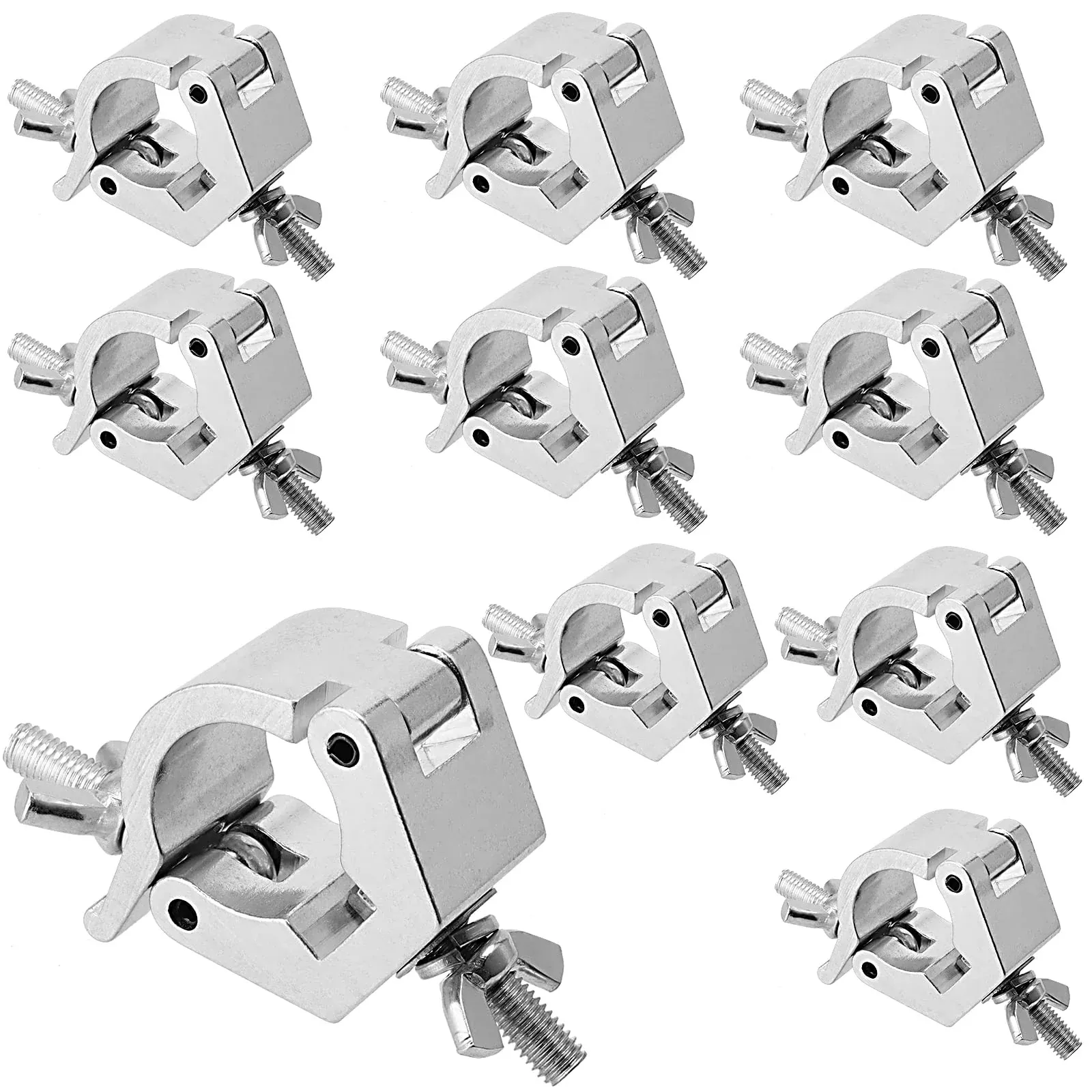 NINGWAAN 10 PCS Stage Lighting Clamps, Aluminum Alloy Truss Clamp, Light Clamp O Clamps for DJ Projector Par Spotlight Moving He