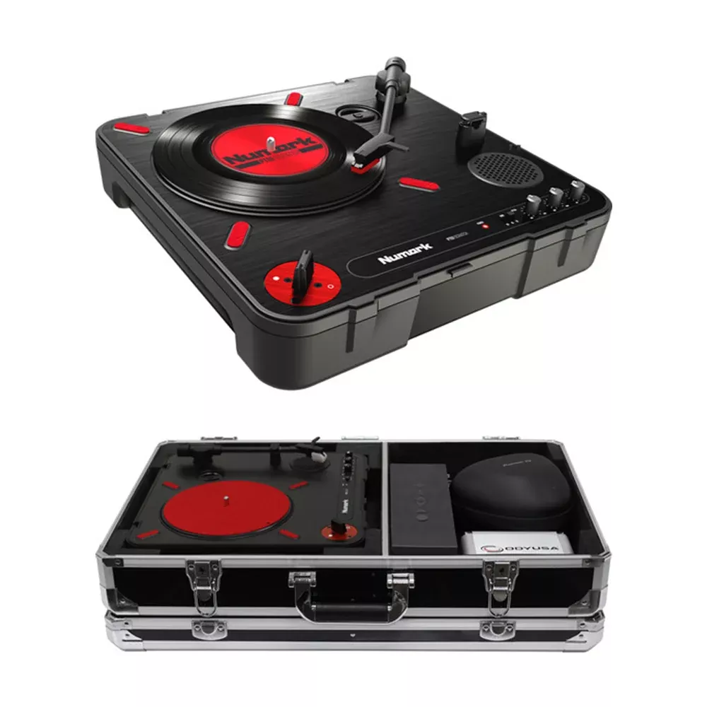 Numark PT01 Scratch + Odyssey Innovative Designs Krom Numark PT01 Scratch Turntable Case with Side Compartment (Black)