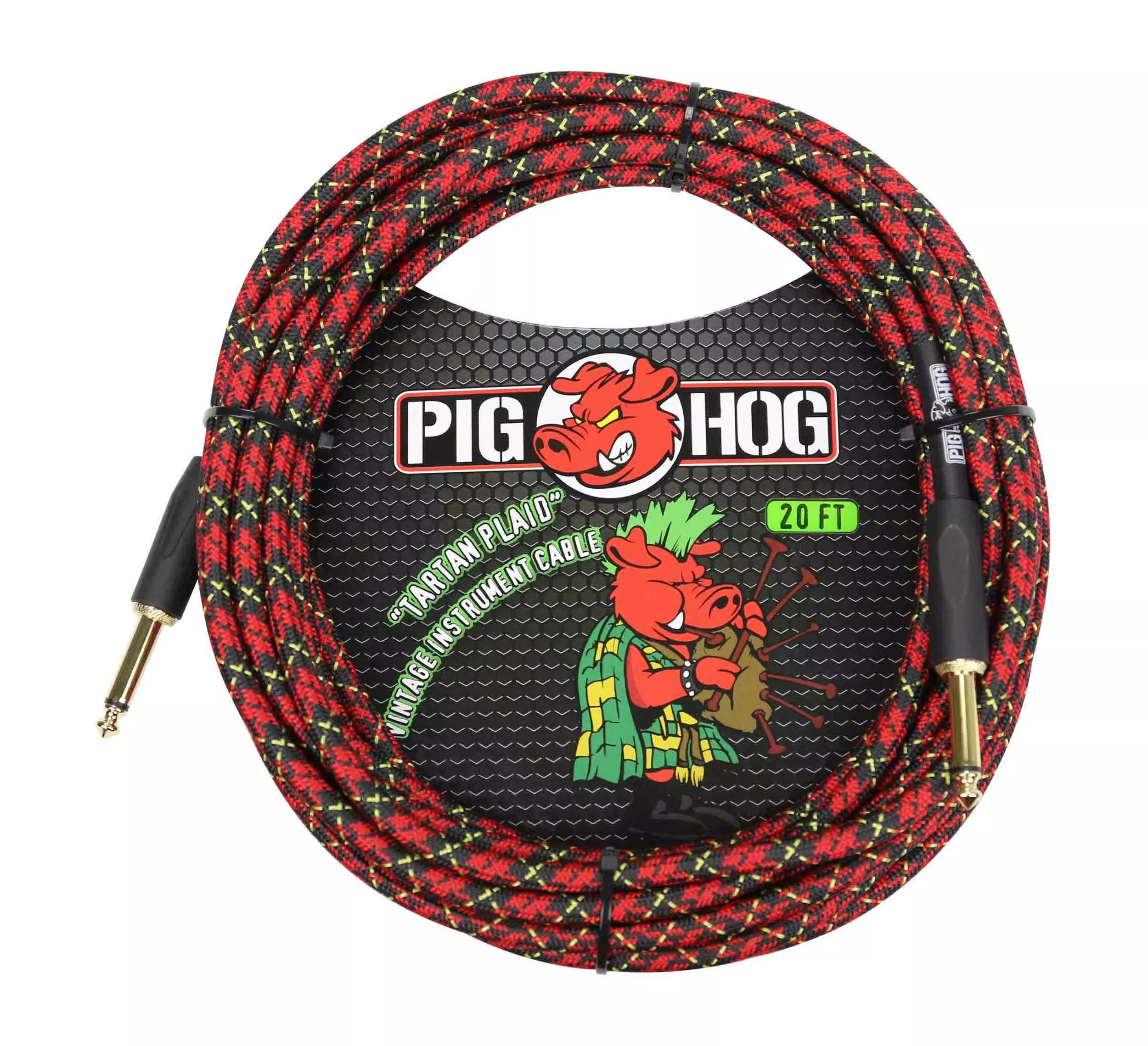 Pig Hog PCH20PL "Tartan Plaid" Instrument Cable - 20ft