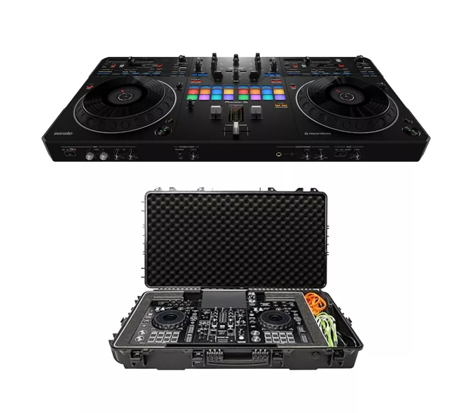 Pioneer DJ DDJ-REV5 Scratch-style 2-channel performance DJ controller + Magma FLXGUARD DJ Controller Trolley