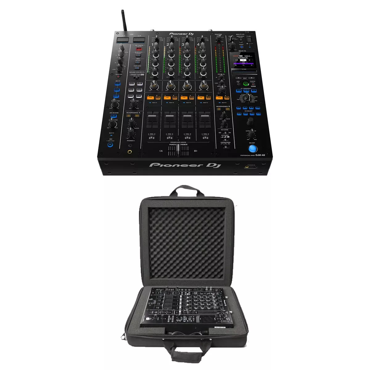 Pioneer DJ DJM-A9 4-Channel Digital Pro-DJ Mixer + Magma Bags CTRL Case