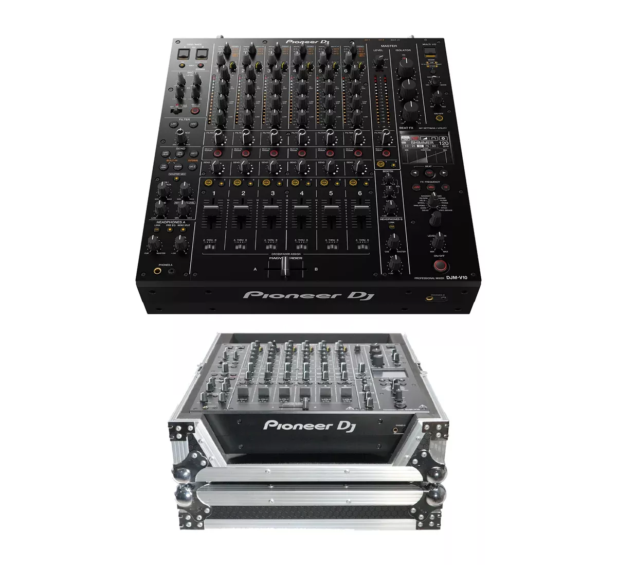 Pioneer DJ DJM-V10 6-Channel Professional DJ Mixer + ProX XS-DJMV10 Case