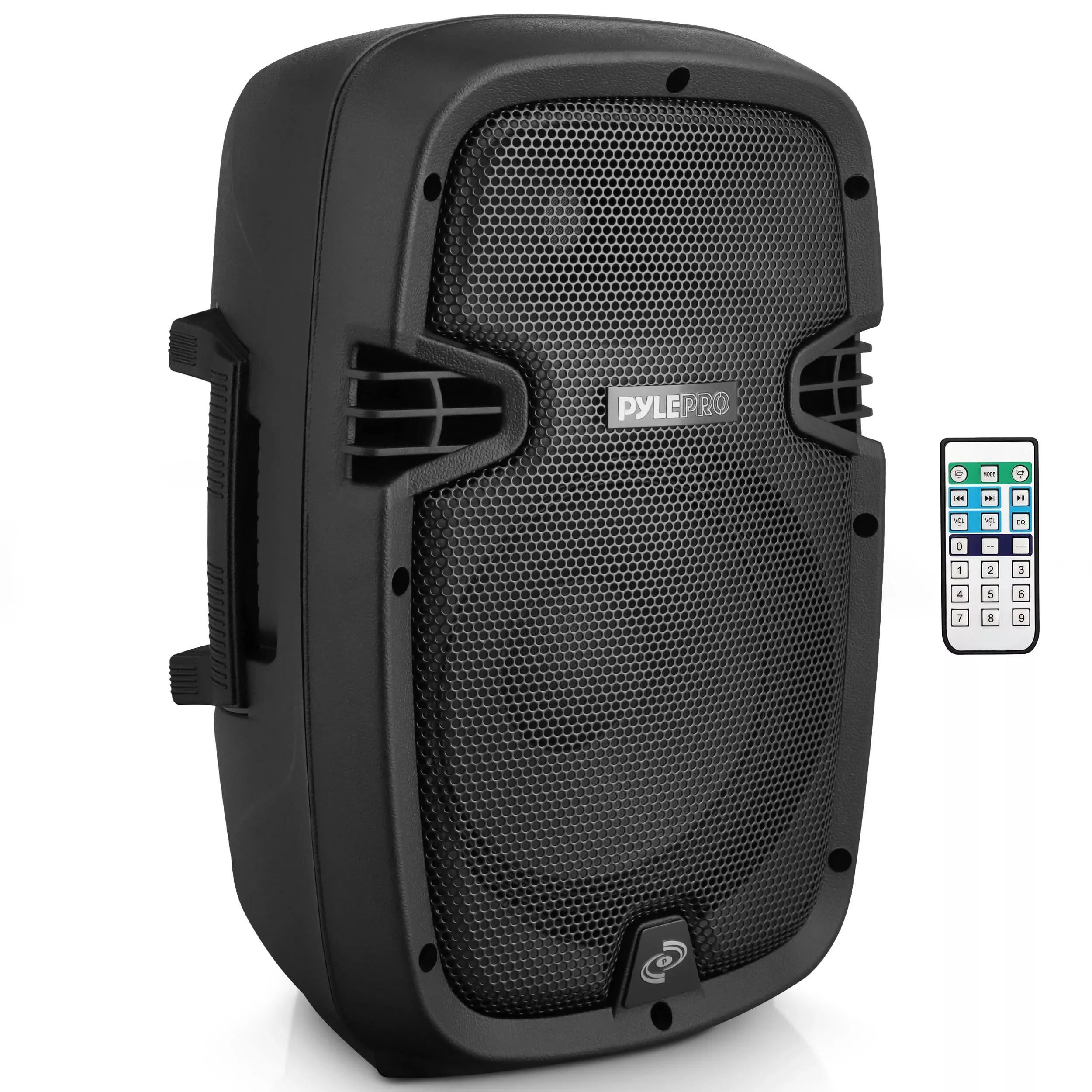 Pyle Powered Active PA System Loudspeaker Bluetooth w/ Microphone 8-Inch Bass Subwoofer Stage Speaker Monitor Built-in USB for M
