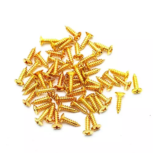 SAPHUE 3MM Electric Guitar Bass Pickguard Screws Pick Guards Scratch Plate Mounting Screws for Fender Strat ST Tele TL Stratocas
