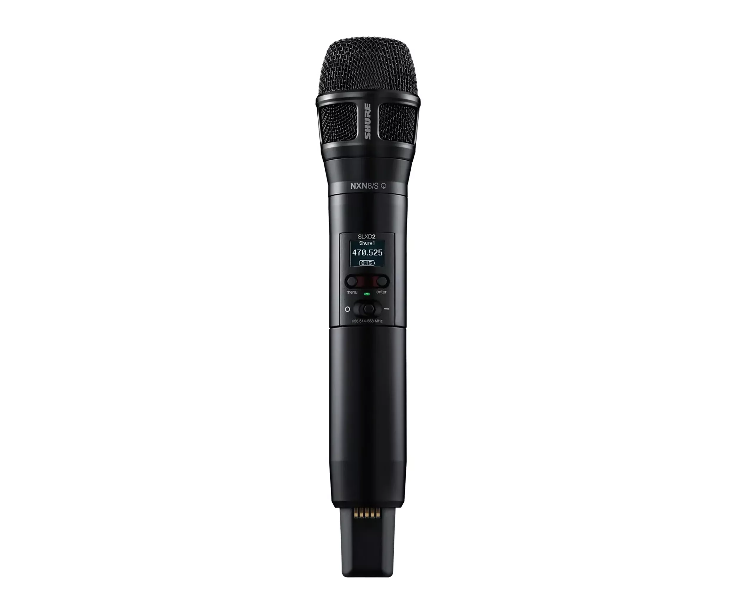 Shure SLXD2/N8SB-J52, Handheld Microphone Transmitter with Nexadyne 8/S Supercardioid Capsule - J52 (558-602 + 614-616 MHz)
