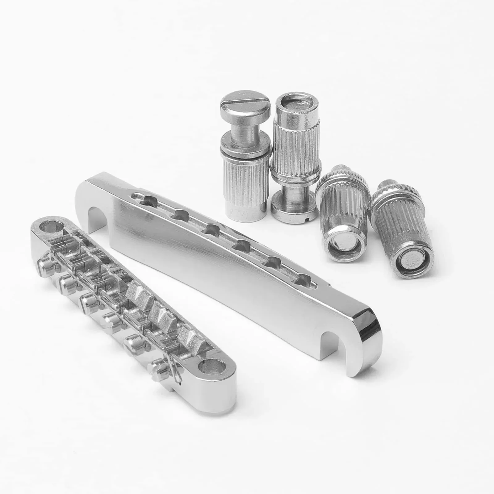 Swhmc Guitar Tune-O-Matic Bridge and and Tailpiece with Studs for LP Electric Guitar(Chrome)