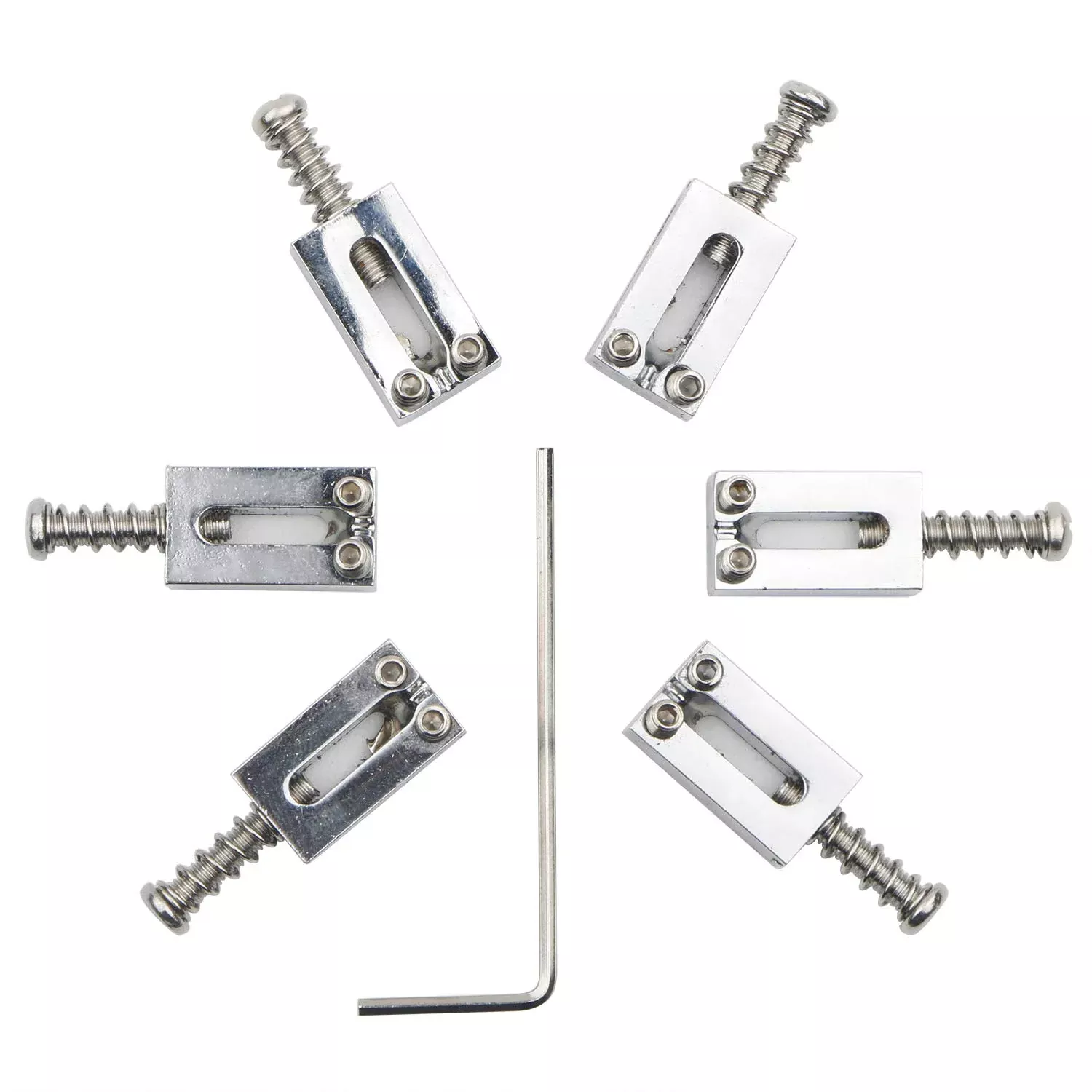 Swhmc Pack of 6 Tremolo Guitar Bridge Saddles for Fender Strat Stratocaster Tele Telecaster Electric Guitar Replacement Accessor